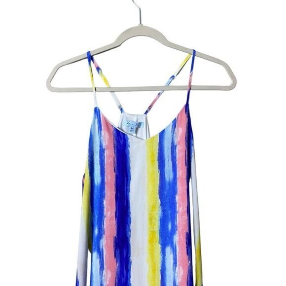 She + Sky Maxi Dress Women’s Medium Rainbow Dopamine Dressing Coastal - Picture 3 of 8